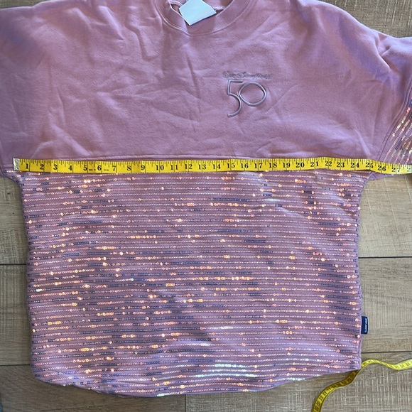 Walt Disney World 50th spirit jersey lilac sequin sweatshirt limited and rare - Picture 9 of 12